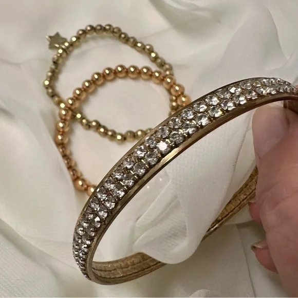 Set of 3 Gold Bracelets - Picture 3 of 4